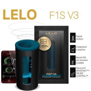 Смарт-мастурбатор LELO F1S V3 Teal, 2 мотора, 8 режимов, стимуляция звуковыми волнами