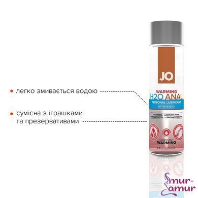 Анальная смазка JO ANAL H2O &mdash; WARMING (120 мл) разогревающая, на водной основе фото и описание