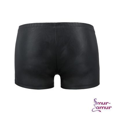 Чоловічі шкіряні боксери з блискавками Passion 049 SHORT MATT L/XL Black фото і опис