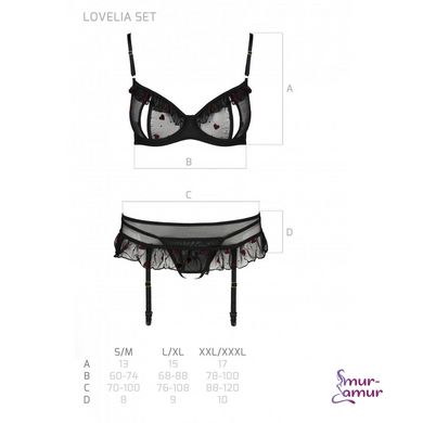 Сексуальний комплект з поясом для панчіх LOVELIA SET black S/M - Passion фото і опис