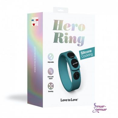 Регулируемое эрекционное кольцо на кнопках Love To Love HERO RING - TEAL ME фото и описание