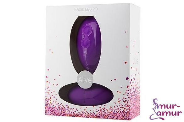 Виброяйцо Alive Magic Egg 2.0 Purple с пультом ДУ, на батарейках фото и описание