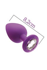 Анальна пробка з кристалом MAI Attraction Toys №48 Purple, довжина 8,2 см, діаметр 3,5 см фото і опис