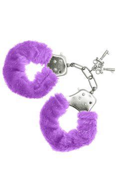 Наручники S Pleasures Furry Cuffs Purple с пушистой отделкой, 2 ключа в комплекте фото и описание