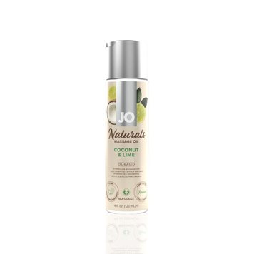 Масажна олія System JO Naturals Massage Oil Coconut&Lime з натуральними ефірними оліями 120мл фото і опис