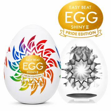 Мастурбатор-яйце Tenga Egg Shiny II Pride Edition, щільний TPE, пробник лубриканту 5 мл, лімітована серія фото і опис