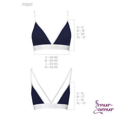 Спортивный топ с двойными бретелями Passion PS007 TOP S, navy blue фото и описание