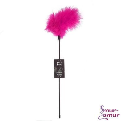 Щекоталка с пером индюка Art of Sex &ndash; Feather Paddle, темно-розовая фото и описание