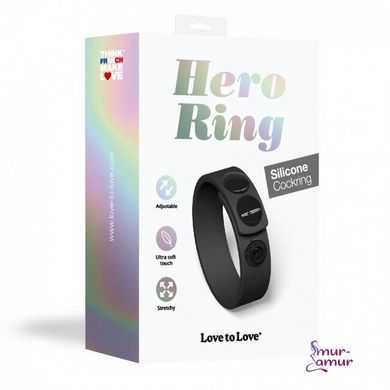 Регулируемое эрекционное кольцо на кнопках Love To Love HERO RING - BLACK ONYX фото и описание