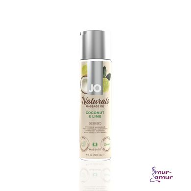Масажна олія System JO – Naturals Massage Oil – Coconut & Lime з натуральними ефірними оліями (120 м фото і опис