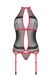Корсет с пажами PassionSATARA CORSET L/XL red, стринги, кружево, застежки спереди и сзади фото
