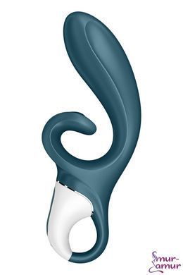 Смарт вибратор кролик Satisfyer Hug Me Bluegrey, 2 мотора, диаметр 4,2см, широкая клиторальная часть фото и описание