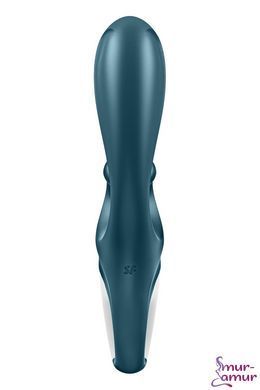 Смарт вибратор кролик Satisfyer Hug Me Bluegrey, 2 мотора, диаметр 4,2см, широкая клиторальная часть фото и описание