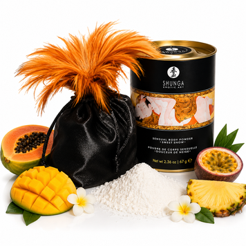 Смачна пудра для оральних пестощів Shunga Sweet Snow Body Powder &ndash; Exotic fruits (228 гр) фото і опис