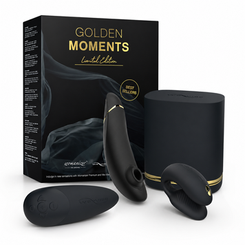 Преміальний подарунковий набір Golden Moments: Womanizer Premium та We-Vibe Chorus Black