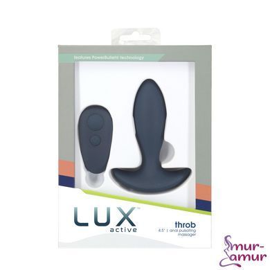 Анальная пробка с пульсацией Lux Active &ndash; Throb &ndash; 4.5" Anal Pulsating Massager, пульт ДУ фото и описание