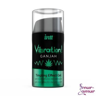 Жидкий вибратор Intt Vibration Ganjah (15 мл), густой гель, необычный вкус, действует до 30 минут фото и описание