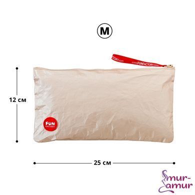 Сумка для секс-іграшок Fun Factory TOYBAG M, золотиста, на блискавці, 25x12 см
