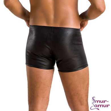 Чоловічі шкіряні боксери з блискавками Passion 049 SHORT MATT XXL/XXXL Black фото і опис