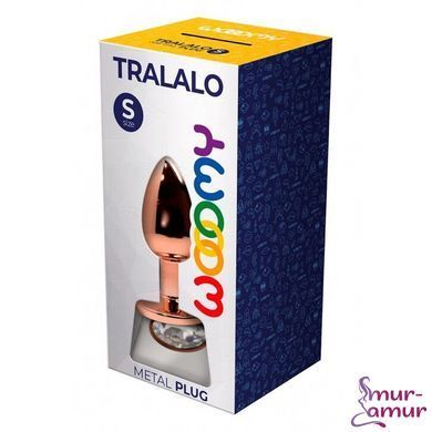 Металева анальна пробка Wooomy Tralalo Rose Gold Metal Plug Size M, діаметр 3,4 см, довжина 8 см