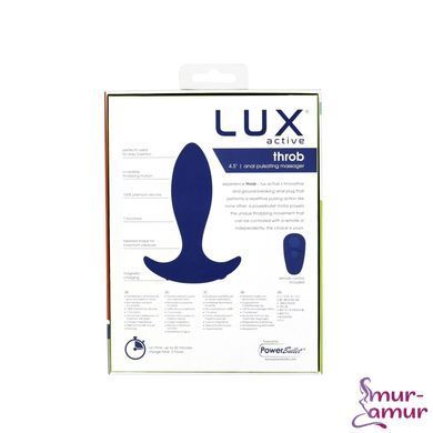 Анальная пробка с пульсацией Lux Active &ndash; Throb &ndash; 4.5" Anal Pulsating Massager, пульт ДУ фото и описание