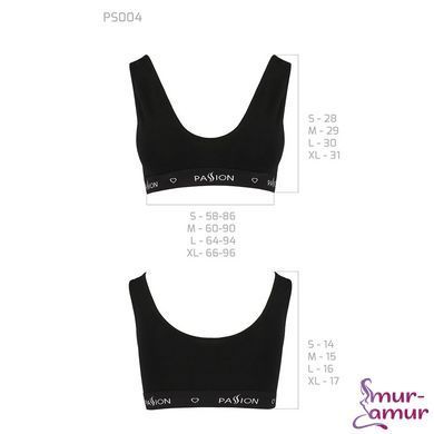 Спортивный топ с широкой резинкой Passion PS004 TOP M, black фото и описание