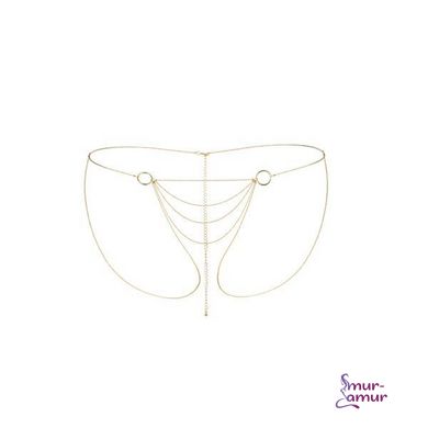 Цепочка трусики Bijoux Indiscrets Magnifique Bikini Chain - Gold, украшение на тело фото и описание