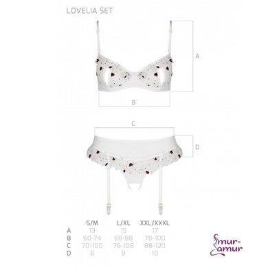 Сексуальний комплект з поясом для панчіх LOVELIA SET white L/XL - Passion фото і опис