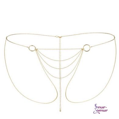 Ланцюжок-трусики Bijoux Indiscrets Magnifique Bikini Chain – Gold, прикраса для тіла фото і опис
