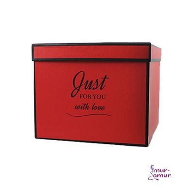 Подарункова коробка Just for you червона, M - 19,5 х19, 5х16, 5 см фото і опис