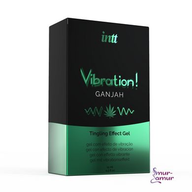 Рідкий вібратор Intt Vibration Ganjah (15 мл), густий гель, незвичайний смак, діє до 30 хвилин фото і опис