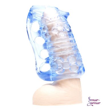 Мастурбатор Fleshlight Fleshskins Grip Blue Ice, надежная фиксация на руке, отлично для пар и минета фото и описание