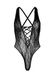 Кружевное боди Leg Avenue Floral lace thong teddy Black, шнуровка на груди, one size фото