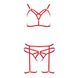 Комплект білизни MAGALI SET OpenBra red L/XL - Passion Exclusive: стрепи: ліф, трусики і пояс фото