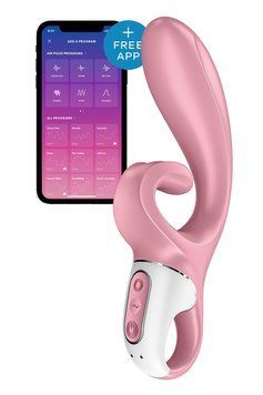 Смарт вибратор кролик Satisfyer Hug Me Pink, 2 мотора, диаметр 4,2см, широкая клиторальная часть фото и описание