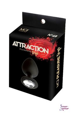 Анальная пробка с кристаллом MAI Attraction Toys №47 Black, длина 7см, диаметр 2,5см фото и описание