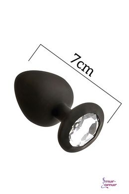 Анальная пробка с кристаллом MAI Attraction Toys №47 Black, длина 7см, диаметр 2,5см фото и описание