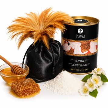 Вкусная пудра для оральных ласк Shunga Sweet Snow Body Powder - Honey of the Nymphs (228 грамм) фото и описание