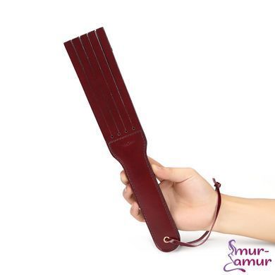 Двусторонний паддл Liebe Seele Wine Red Spanking Paddle, натуральная кожа фото и описание