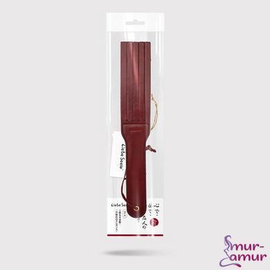 Двусторонний паддл Liebe Seele Wine Red Spanking Paddle, натуральная кожа фото и описание