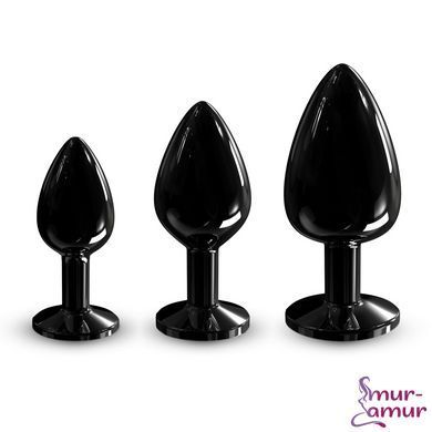 Металева анальна пробка з кристалом Dorcel Diamond Plug Black S
