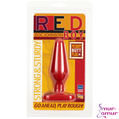 Анальна пробка Doc Johnson Red Boy - Medium 5.5 Inch, макс. діаметр 4 см