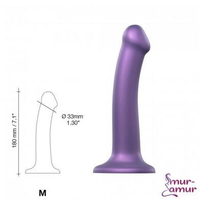 Насадка для страпона Strap-On-Me Mono Density Dildo Violet M, диам. 3,3см, однослойный силикон, гибк фото и описание