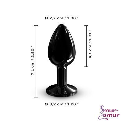 Металева анальна пробка з кристалом Dorcel Diamond Plug Black S