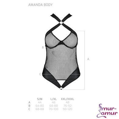 Сетчатый боди с халтером Passion Amanda Body S/M, black фото и описание
