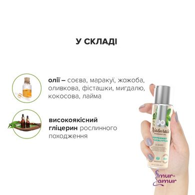 Масажна олія System JO - Naturals Massage Oil - Peppermint & Eucalyptus з натуральними ефірними олія фото і опис