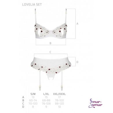 Сексуальний комплект з поясом для панчіх LOVELIA SET white S/M - Passion фото і опис