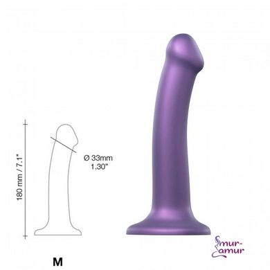 Насадка для страпона Strap-On-Me Mono Density Dildo Violet M, диам. 3,3см, однослойный силикон, гибк фото и описание
