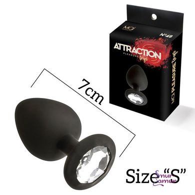 Анальна пробка з кристалом MAI Attraction Toys №47 Black, довжина 7см, діаметр 2,8 см фото і опис