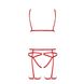 Комплект белья MAGALI SET OpenBra red S/M - Passion Exclusive: стрэпы: лиф, трусики и пояс фото
